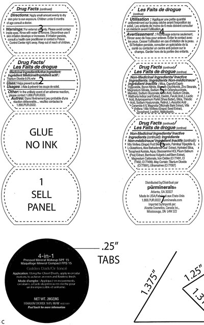 Image Of Label (4 In 1  Pressed Mineral Spf 15 Golden Dark)